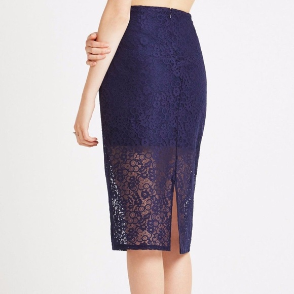 BCBGeneration Floral Lace Pencil Skirt Deep 2 - Picture 3 of 5